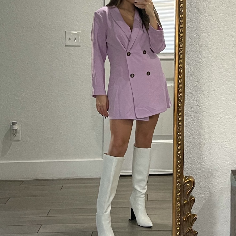 Pastel lilac blazer dress